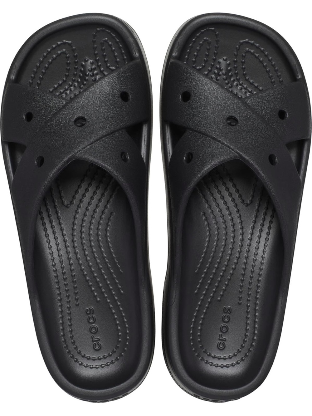 CROCS Black Crossband Slide Sandals